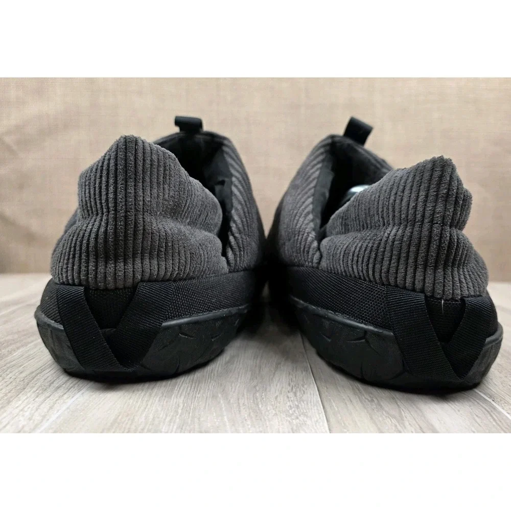 The North Face Mens Grey Black Nuptse  Mule Corduroy Goose Down Slippers Size 12